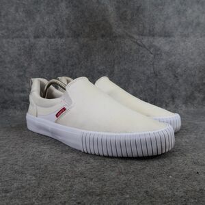 Levis Shoes Mens 9.5 Sneakers Lance Slip On Trainer Casual White Lifestyle Flat